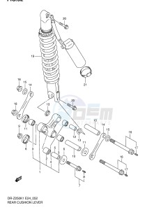 DR-Z250 (E24) drawing REAR CUSHION LEVER