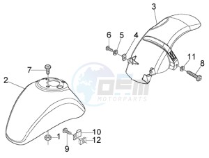 LX 50 4T drawing Front and rear mudguard