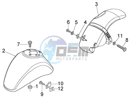 Front and rear mudguard