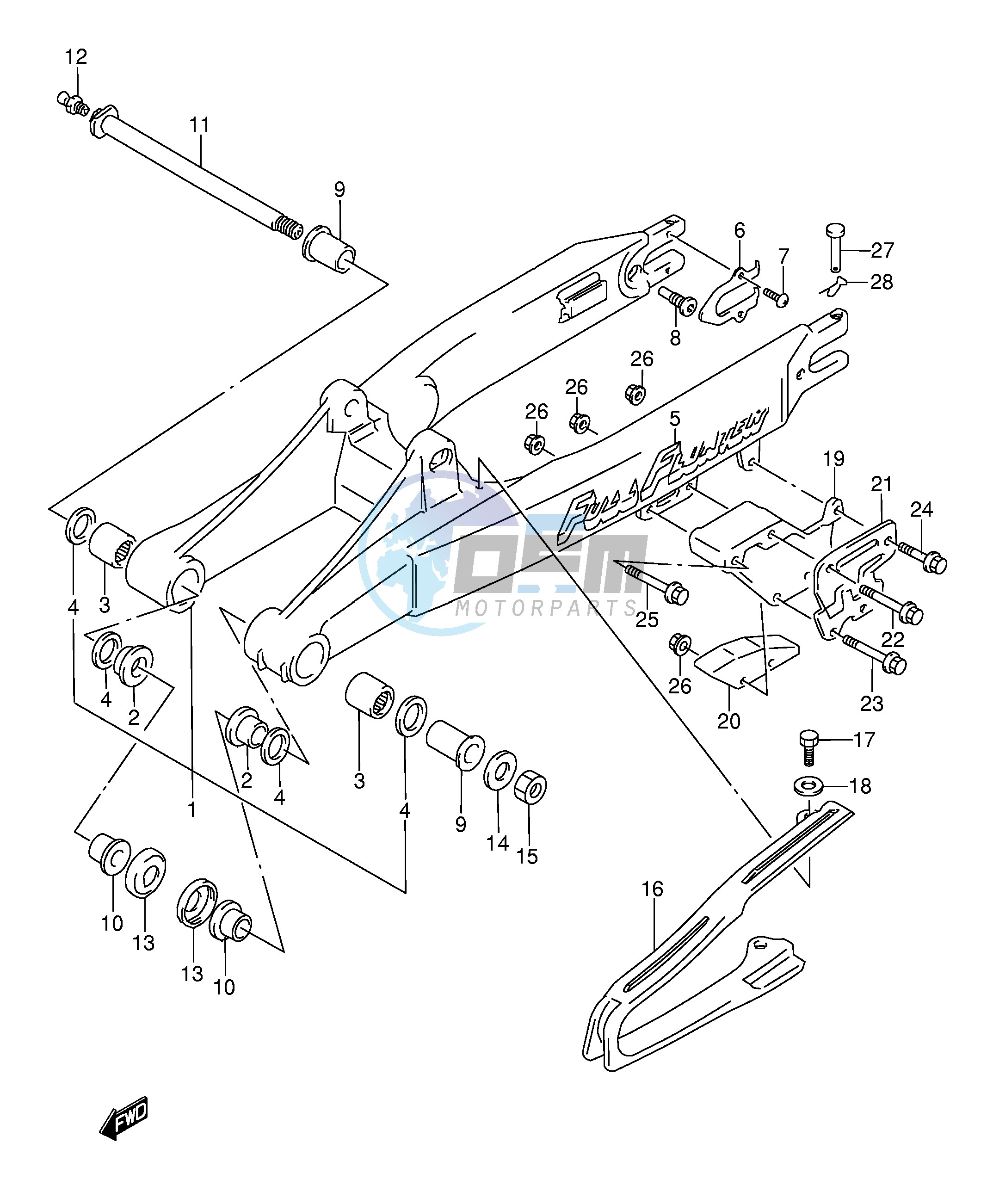 REAR SWINGING ARM (MODEL K L)