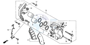 VT750DC SHADOW drawing FRONT BRAKE CALIPER