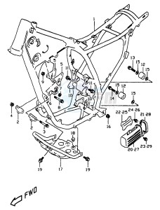 DR350 (V-W-X) drawing FRAME