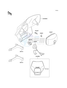 KLX 650 D [KLX650R] (D1) [KLX650R] drawing HEADLIGHT-- S- -