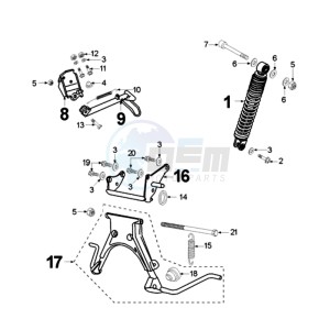 ELYSEO 100 FR drawing REAR SHOCK AND STAND