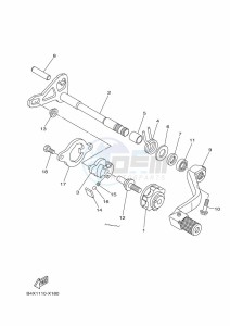 YZ125 (B4XA) drawing SHIFT SHAFT