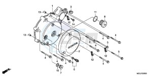 VT750C2BC drawing LEFT CRANKCASE COVER (VT750C2B/C2S/CS/C/CA)