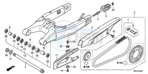 CB600FAA Europe Direct - (ED / ABS 25K) drawing SWINGARM