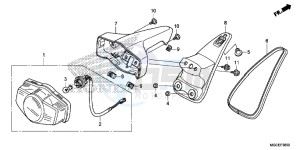 CB1100AE CB1100 ABS UK - (E) drawing TAILLIGHT