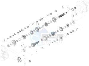 V7 III Special 750 e4 (APAC) drawing Gear box - Gear assembly