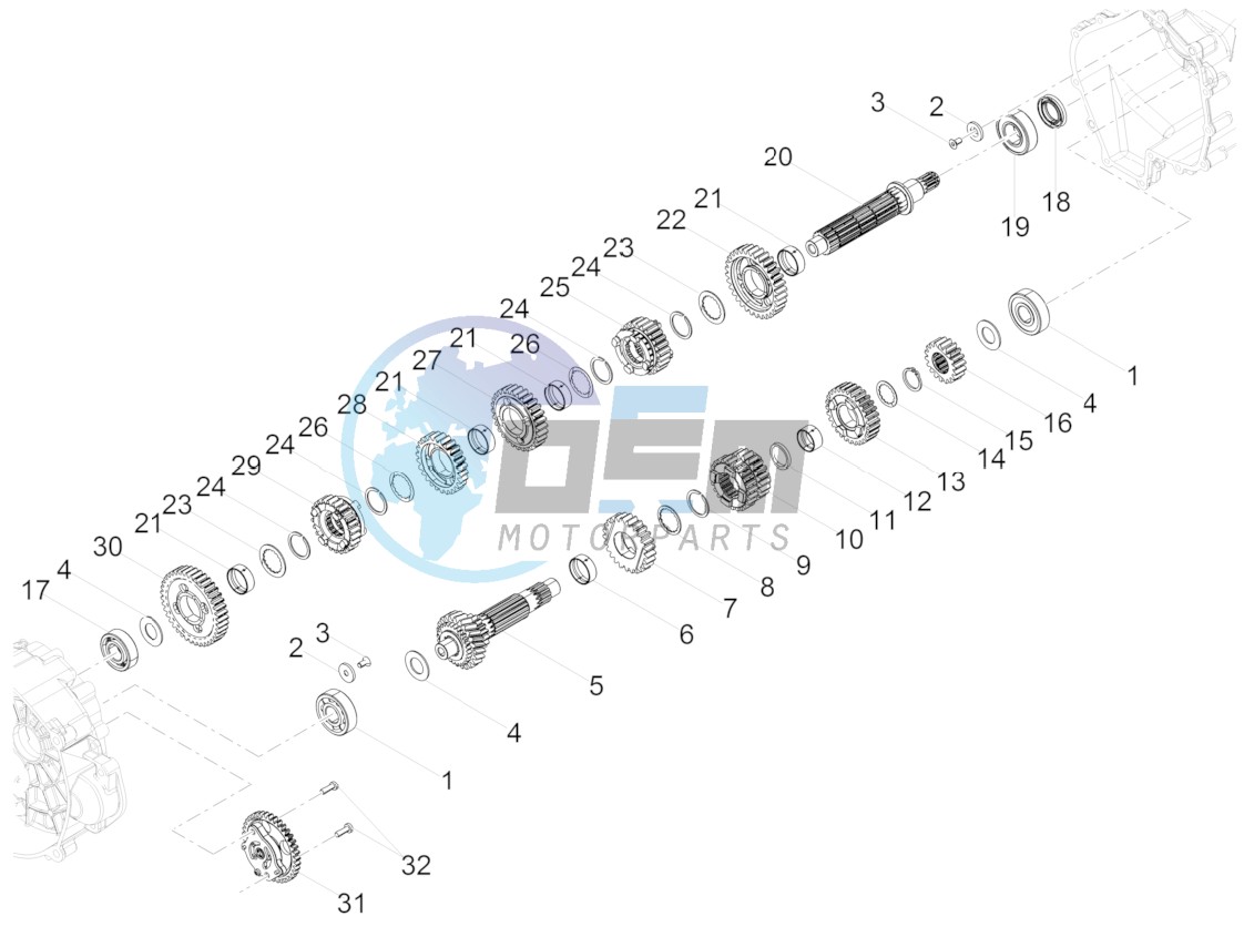 Gear box - Gear assembly