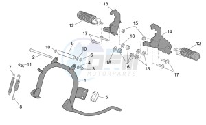 Scarabeo 50 4T E2 drawing Foot rests - lateral stand