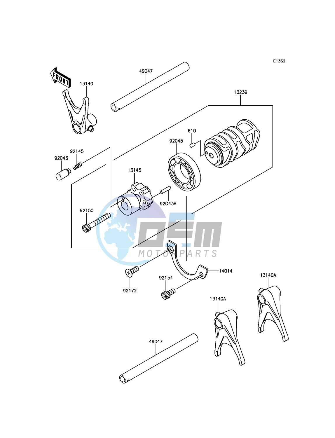 Gear Change Drum/Shift Fork(s)