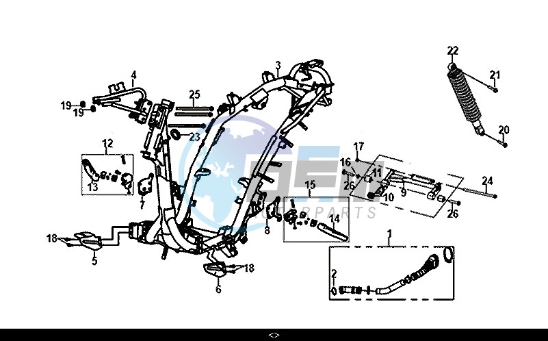 FRAME BODY ENGINE MOUNT