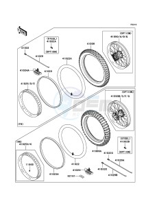 KLX450R KLX450A8F EU drawing Tires