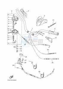 YFM700R (BCX7) drawing STEERING HANDLE & CABLE