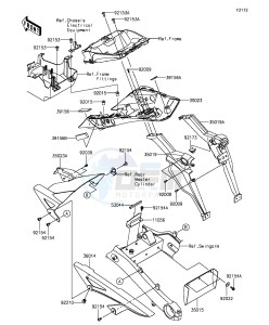 Z1000SX_ABS ZX1000MEF FR GB XX (EU ME A(FRICA) drawing Rear Fender(s)