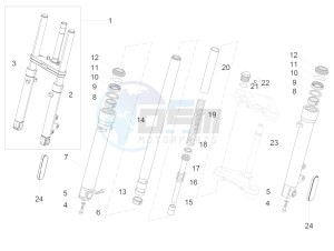 V7 III Anniversario 750 e4 (NAFTA) drawing Front fork Kaifa