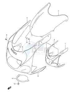 GSX-R600 (E2) drawing COWLING BODY (MODEL X)