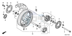 CBR600FAB CBR600F ABS E drawing REAR WHEEL