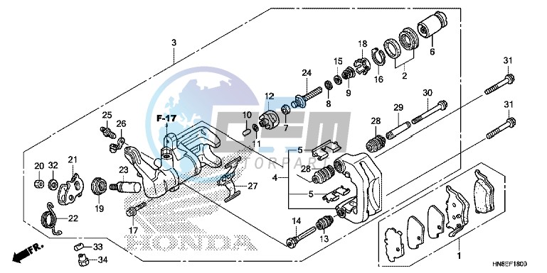 REAR BRAKE CALIPER