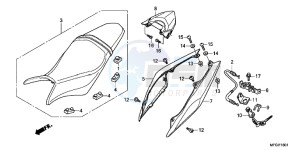 CB600FAB drawing SEAT/ REAR COWL (2)