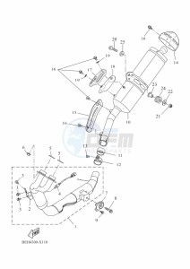 XTZ690D-B TENERE 700 (BEH4) drawing EXHAUST