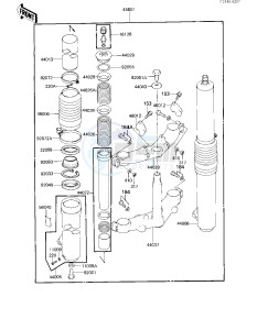 KXT 250 A [TECATE] (A1) [TECATE] drawing FRONT FORK -- 84 A1- -