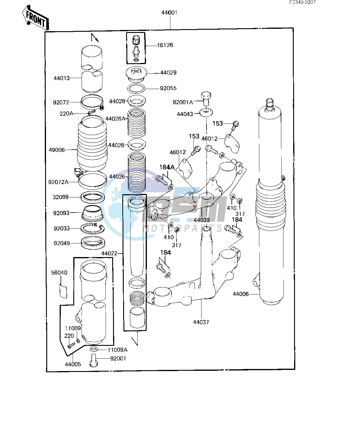 FRONT FORK -- 84 A1- -