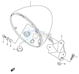 VL800 (E2) VOLUSIA drawing HEADLAMP HOUSING (MODEL K5)