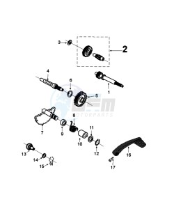 KISBEE 4T OY D drawing GEARBOX AND KICKSTART