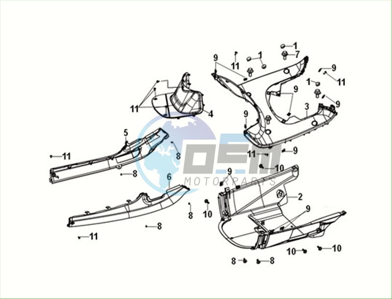 INNER FENDER FLOOR PANEL CENTER COVER