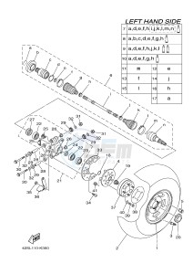 YXR700F YXR7FSPD RHINO 700 SPORTS EDITION (1RBM 1RBN 1RBP) drawing REAR WHEEL