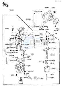 KX 500 A [KX500] (A2) [KX500] drawing CARBURETOR -- 84 A2- -