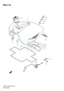 VL800 (E3-E28) VOLUSIA drawing FUEL TANK (VL800CL1 E3)