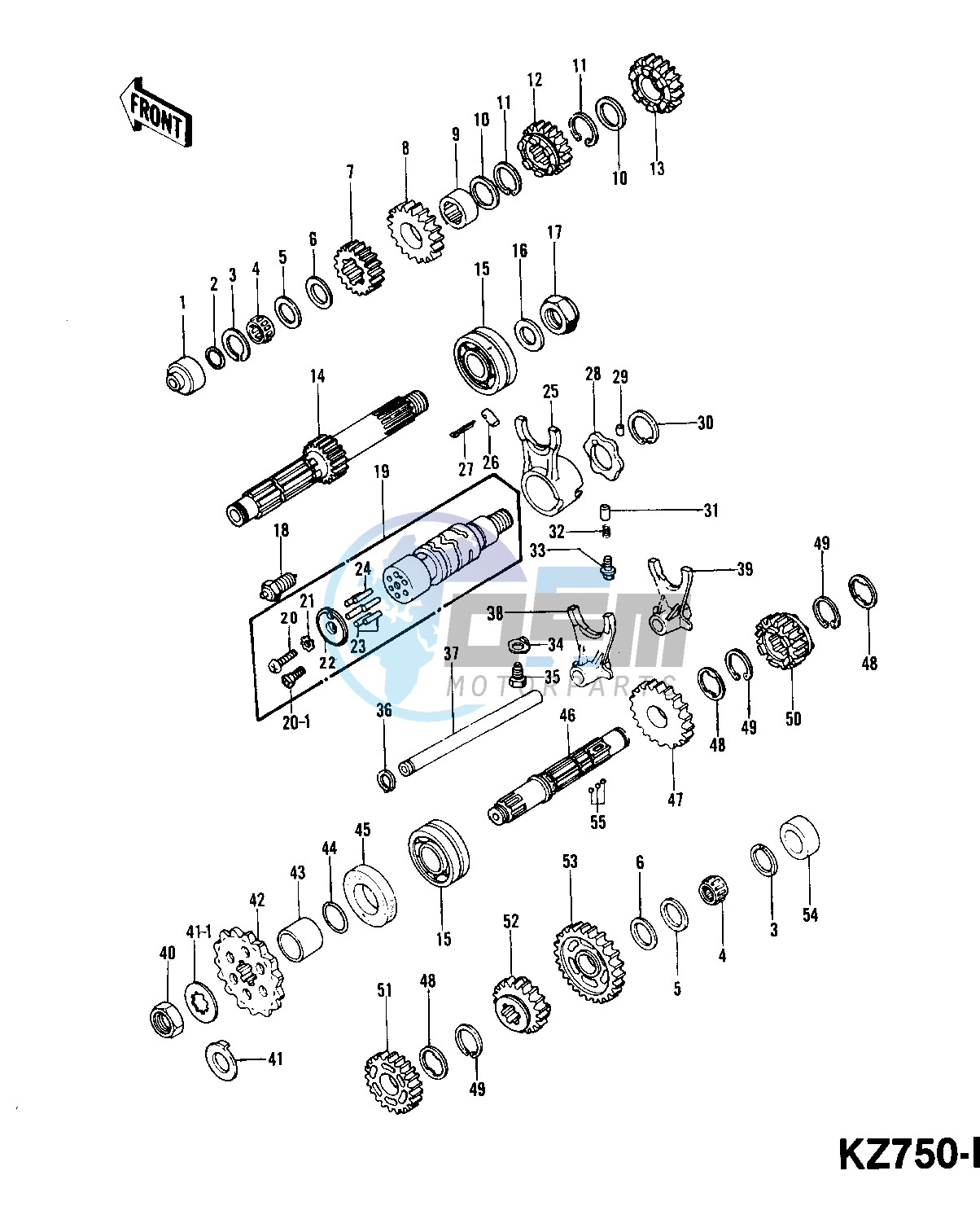 TRANSMISSION -- KZ750-B3_B4- -