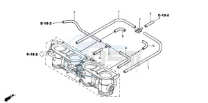 CBR1100XX SUPER BLACKBIRD drawing THROTTLE BODY (TUBING) (1/2/3/4)