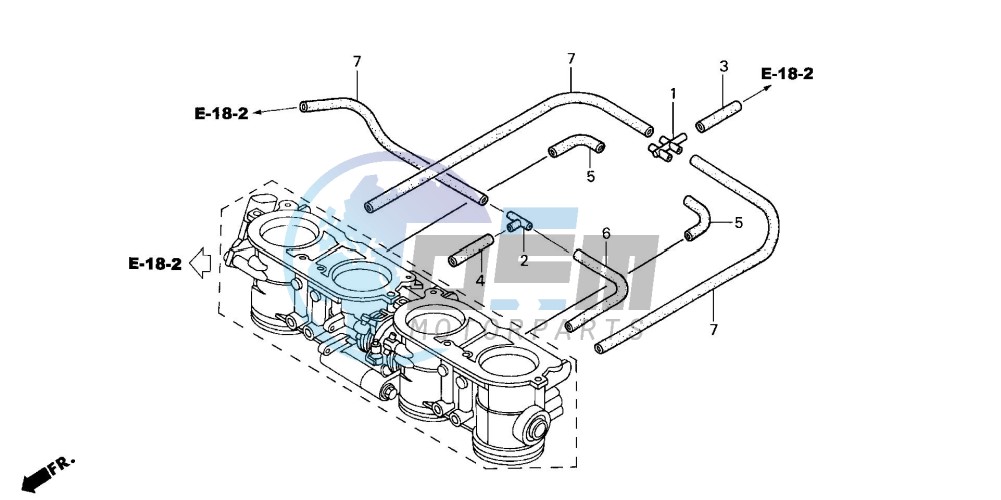 THROTTLE BODY (TUBING) (1/2/3/4)