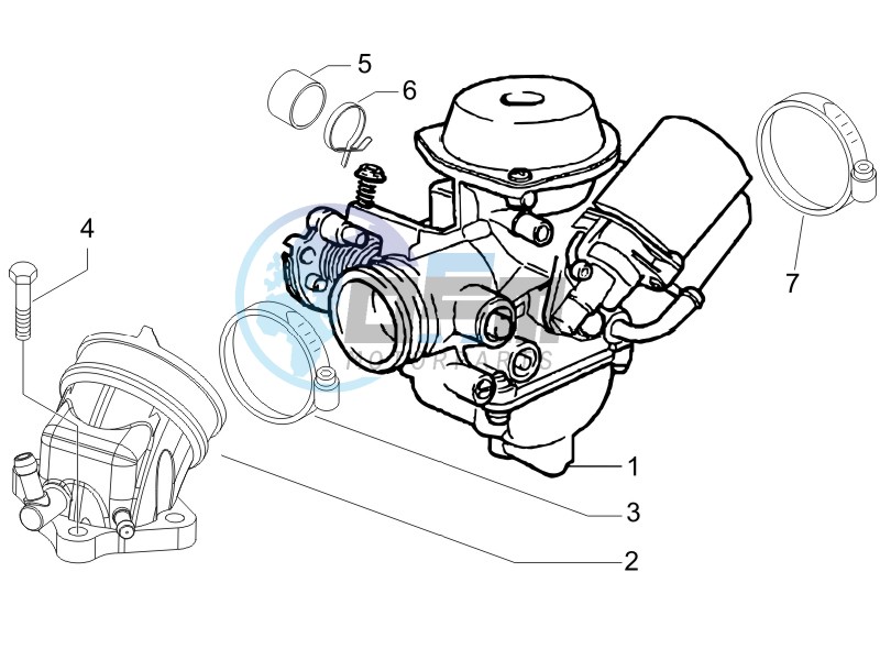 Carburettor assembly - Union pipe