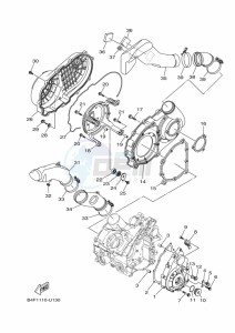 YFM700FWAD GRIZZLY 700 EPS (BLTS) drawing CRANKCASE COVER 1