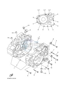 XT250 XT250F SEROW (1YBE) drawing CRANKCASE