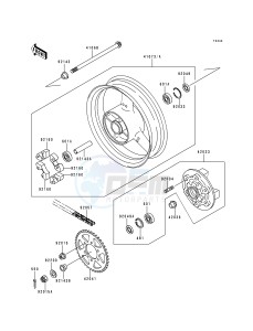 ZX 750 P [NINJA ZX-7R] (P1-P4) [NINJA ZX-7R] drawing REAR WHEEL_CHAIN