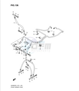 GSXF650 drawing FRONT BRAKE HOSE (GSX650FUAL1 E21)