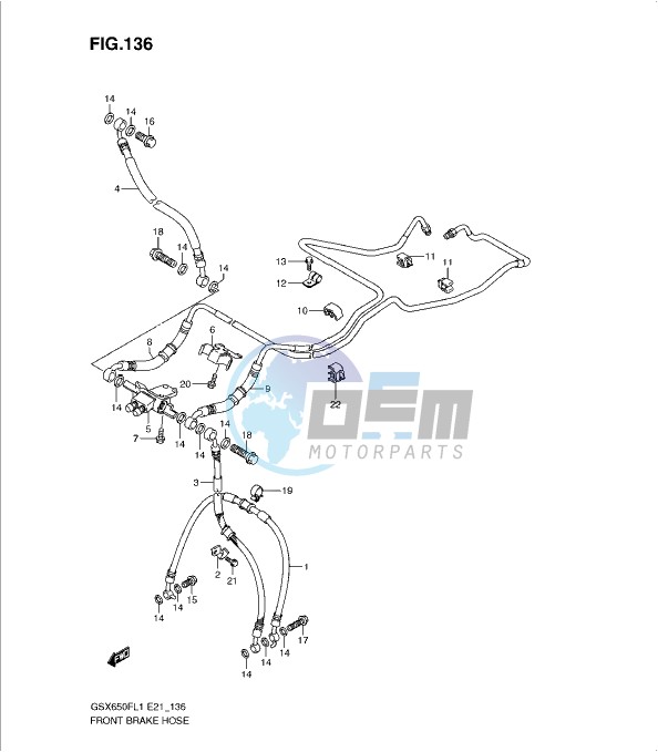 FRONT BRAKE HOSE (GSX650FUAL1 E21)