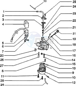 ET2 50 drawing Carburettor component parts