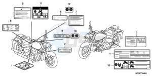 VT750CA9 KO / MK ST drawing CAUTION LABEL