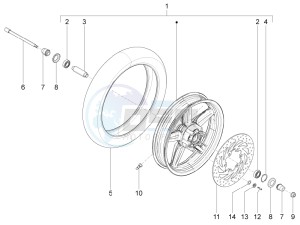 Beverly 350 4t 4v ie e3 ( USA - ca ) USA_CAL drawing Front wheel