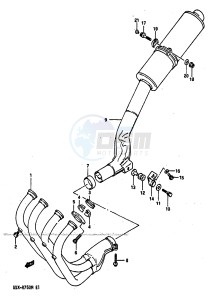 GSX-R750 (E2) drawing MUFFLER