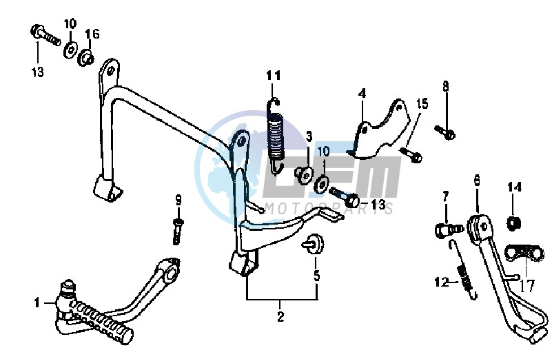 CENTRAL STAND / SIDE STAND / KICKSTARTER PEDAL