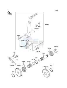 KX65 KX65A9F EU drawing Kickstarter Mechanism