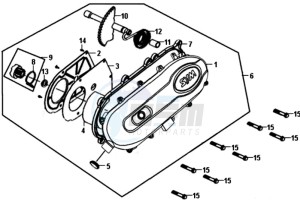 CROX 50 L5-L6 drawing CRANKCASE COVER LEFT